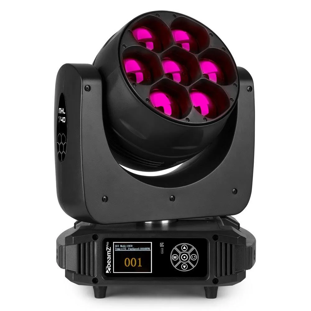 Beamz PRO MHL740 Moving Head Zoom 7x40W - Image 4