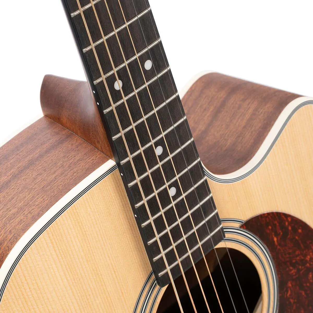 Cort MR500E Acoustic / Electric Guitar - Open Pore - Natural Finish w/ BAG - Image 4