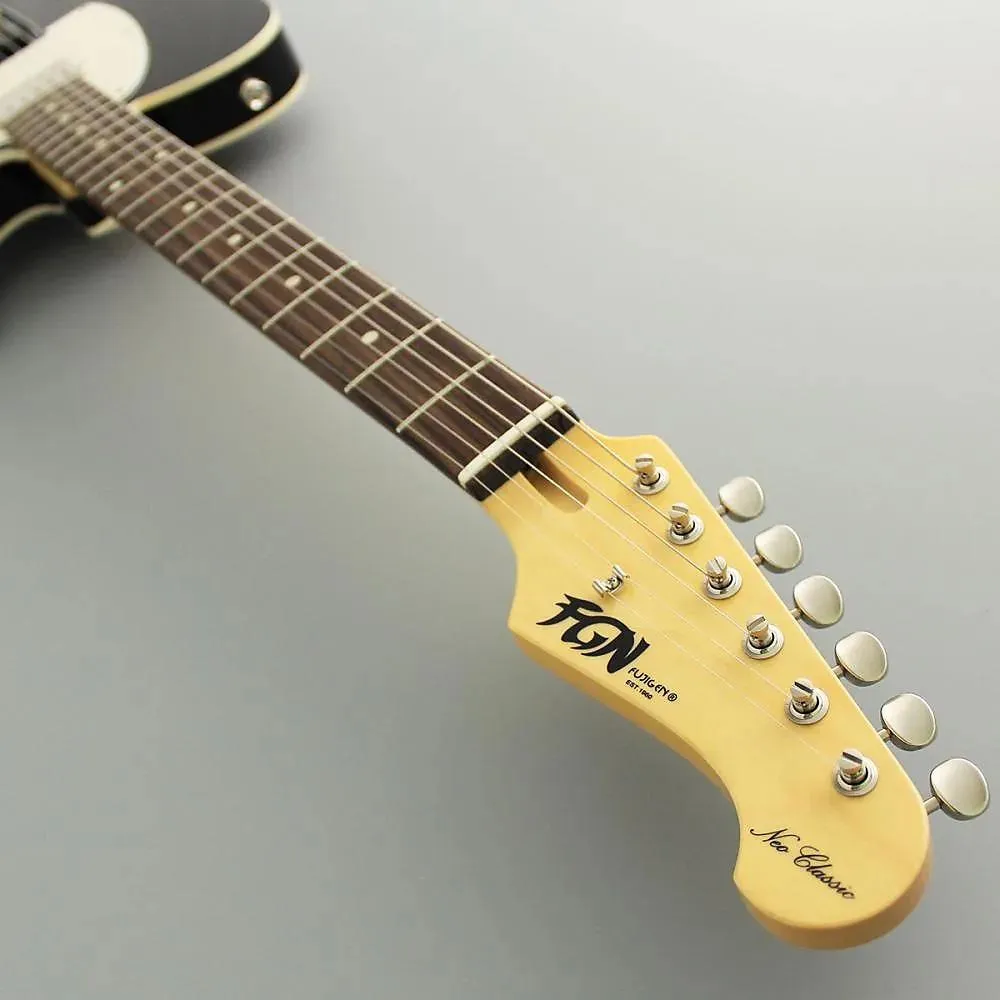 FGN Neo Classic Black Electric Guitar Including Gig Bag - Image 4