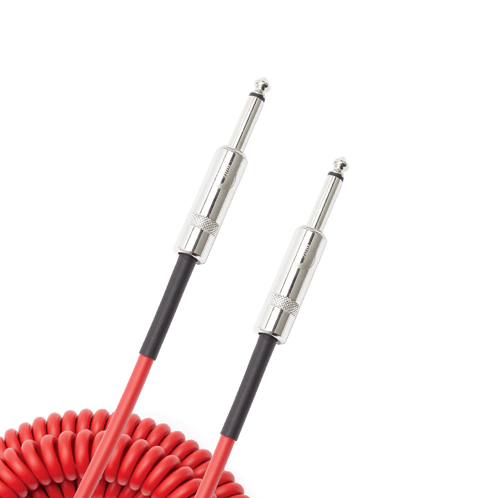 D'Addario Coiled Instrument Cable, 30' - Red - Image 4