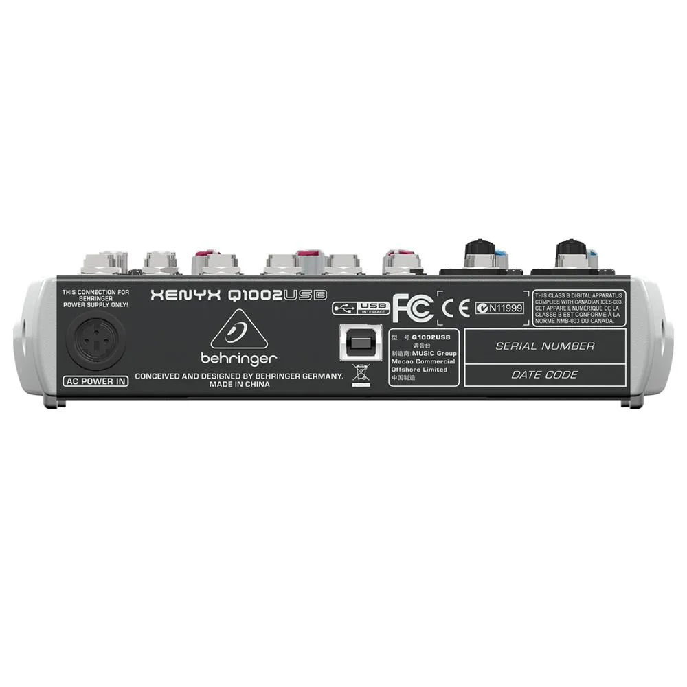 The Behringer Premium 10-Input 2-Bus XENYX Q1002USB Mixer With Mic Preamp - Image 4