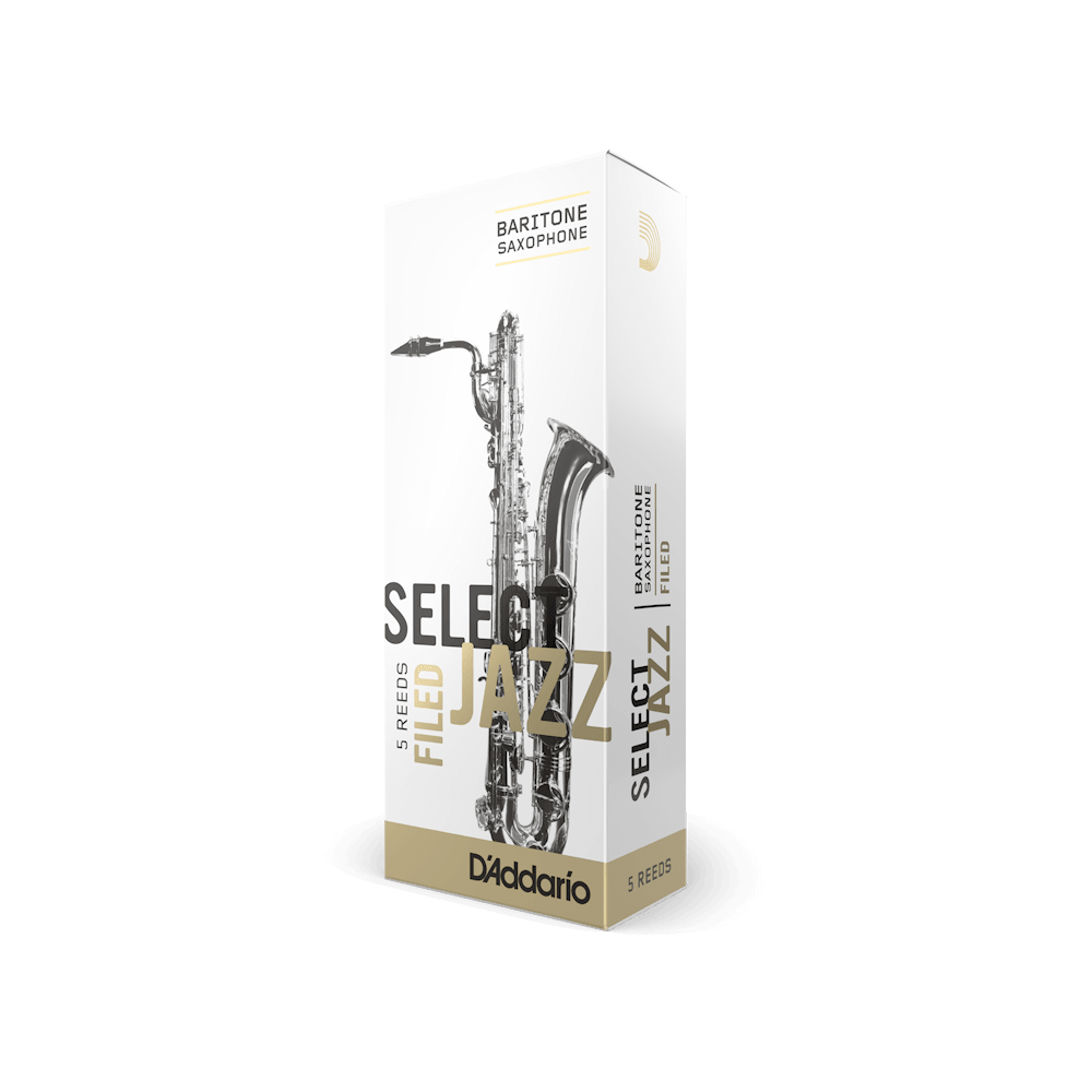 D'Addario Select Jazz Filed Baritone Saxophone Reeds, Strength 4 Hard, 5-pack - Image 4