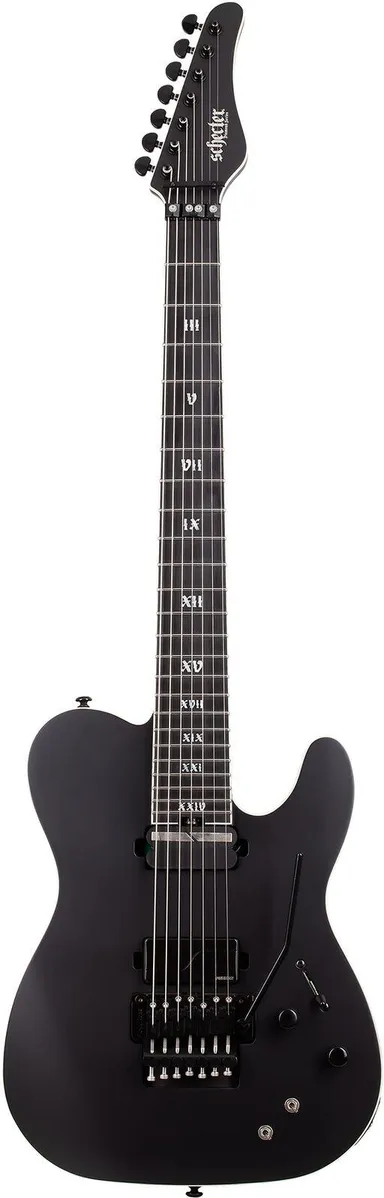 Schecter PT-7 FR-S SLS Elite Evil Twin 7 String Electric Guitar - Satin Black - Image 4