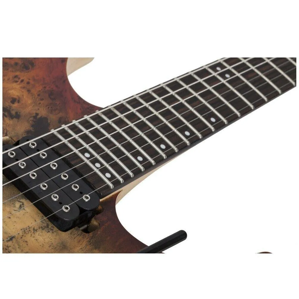 Schecter Reaper-6 Floyd Rose Satin Inferno Burst Electric Guitar Poplar Burl Top - Image 4