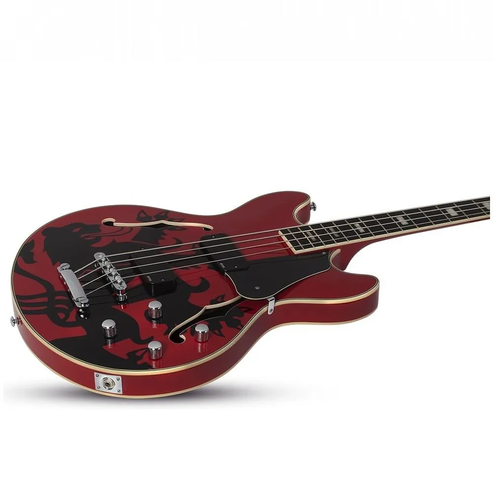 Schecter Simon Gallup Signature 4 String Corsair Hollowbody Bass Guitar - Image 4