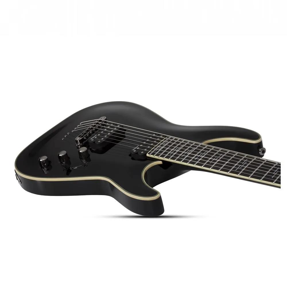 Schecter C-7 Blackjack Electric Guitar - Black Gloss 7-String - Image 4