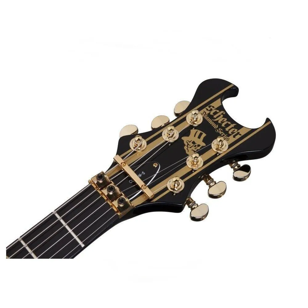Schecter Synyster Custom-S Electric Guitar, Ebony Fretboard - Gloss Black / Gold - Image 4