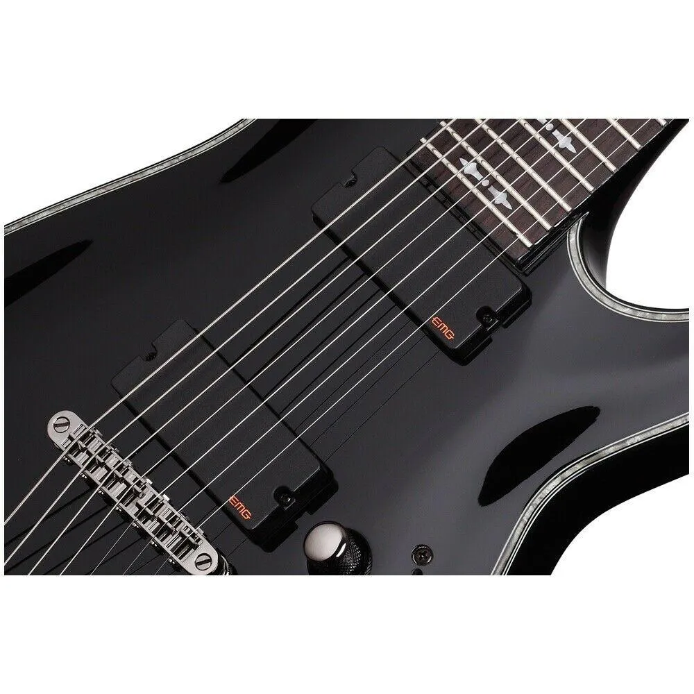 Schecter Hellraiser C-7 7-String Electric Guitar Gloss Black - Image 4