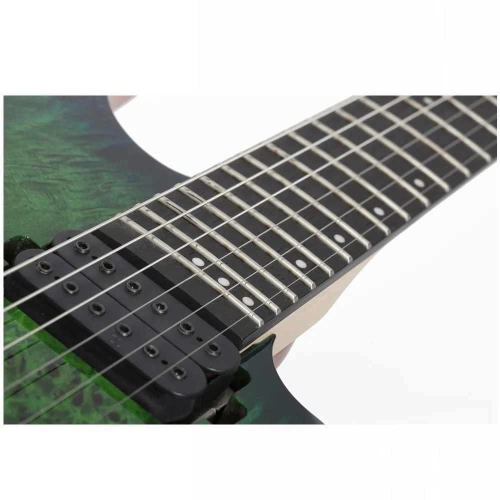 Schecter C-6 Pro Electric Guitar - Aqua Burst - BURL TOP, COIL SPLIT TAP - Image 4