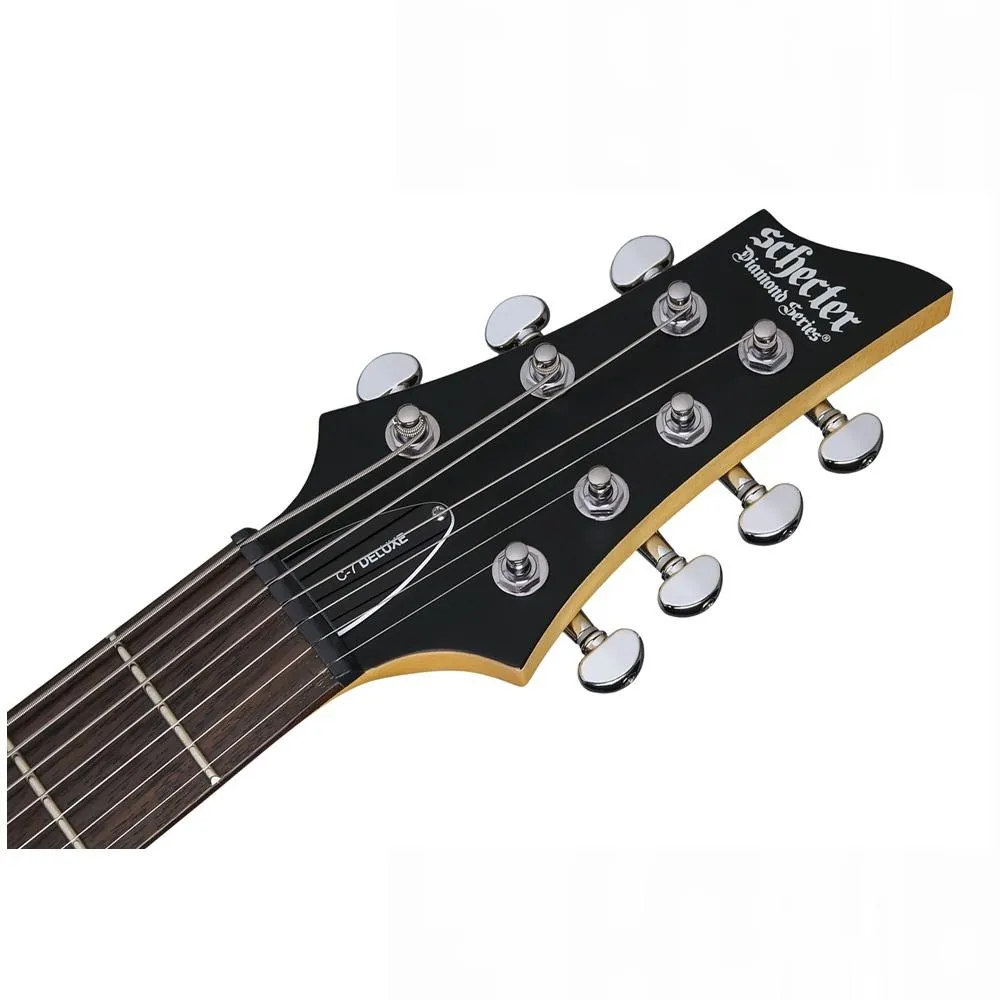 Schecter C-7 Deluxe 7-String Electric Guitar Satin Black - Image 4