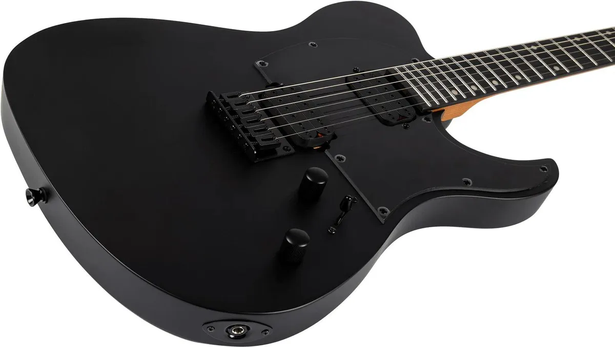 Spira Guitars T-400 MBK BAR 27"-Scale Baritone Electric Guitar - Satin Black - Image 4