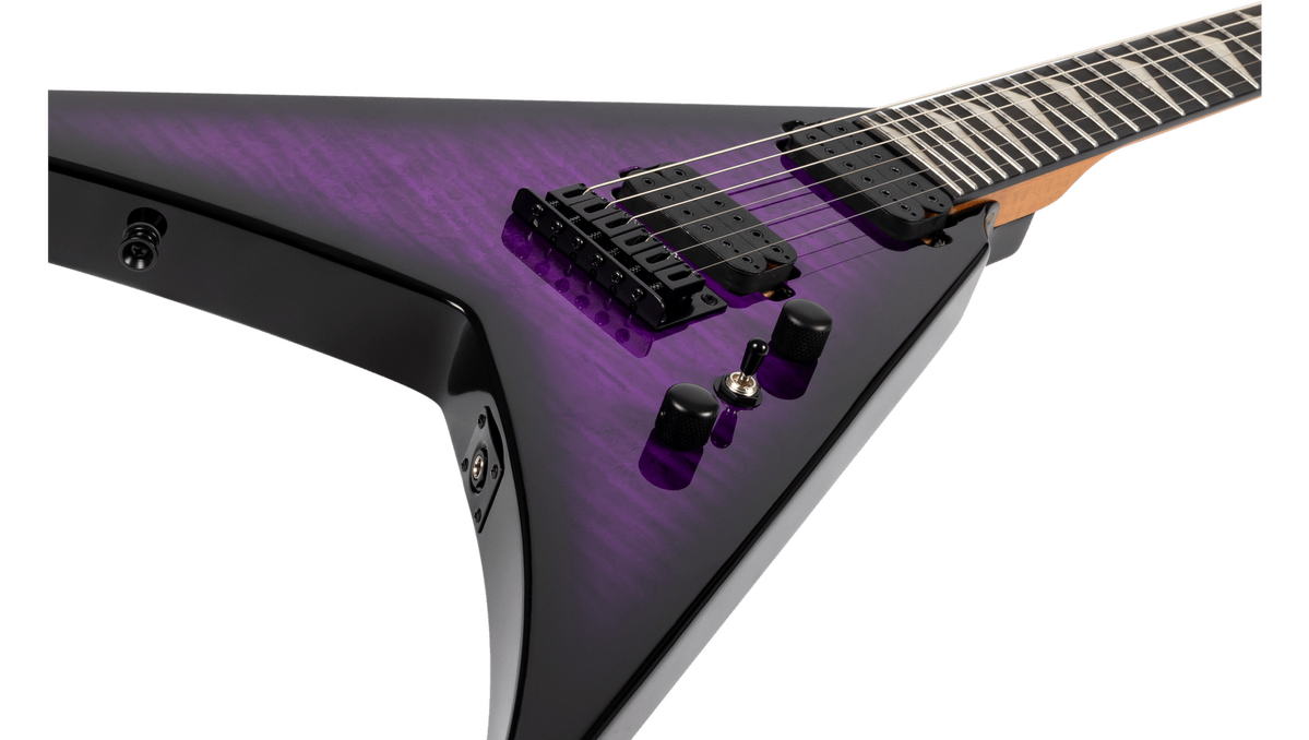 Spira v-500-TPP-E Electric Guitar - Trans Purple - Ebony Fretboard - Image 4