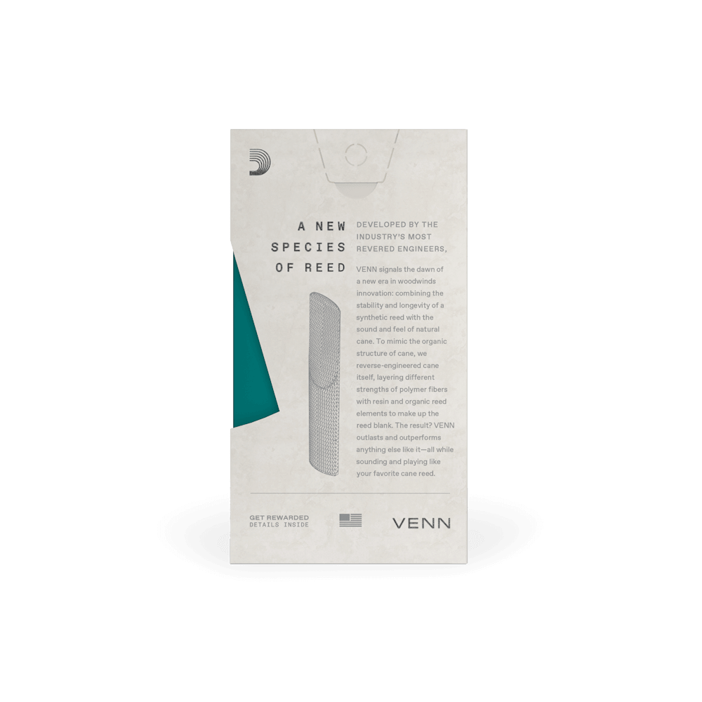 D'Addario VENN Bb Clarinet Reed, Strength 3.5 - Image 4