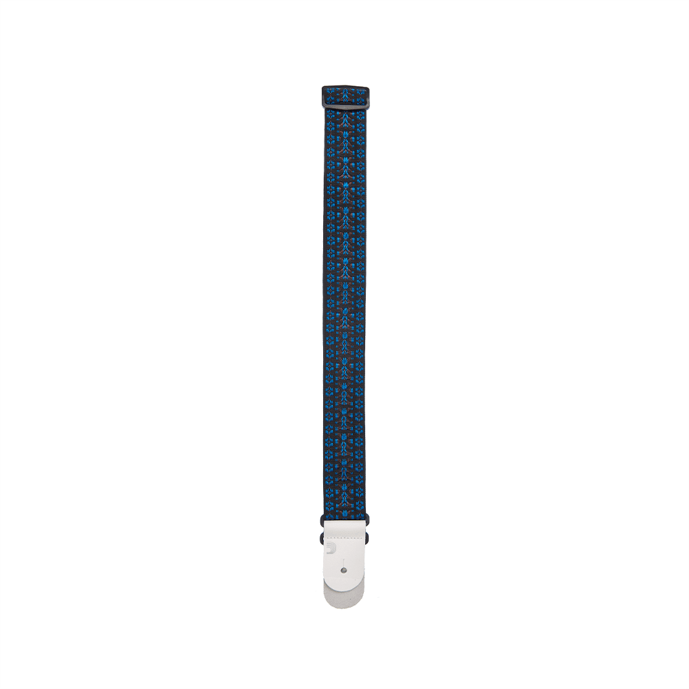 D'Addario Woven Guitar Strap, Hootenanny, Blue/Black - Image 5