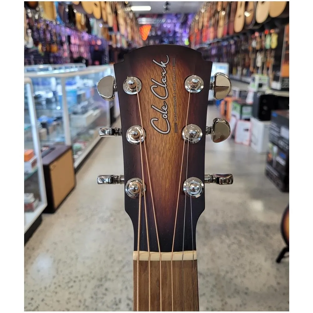 Cole Clark Angel 1 Southern Silky Oak Acoustic / Electric Guitar w/ Cutaway - Sunburst - Image 5