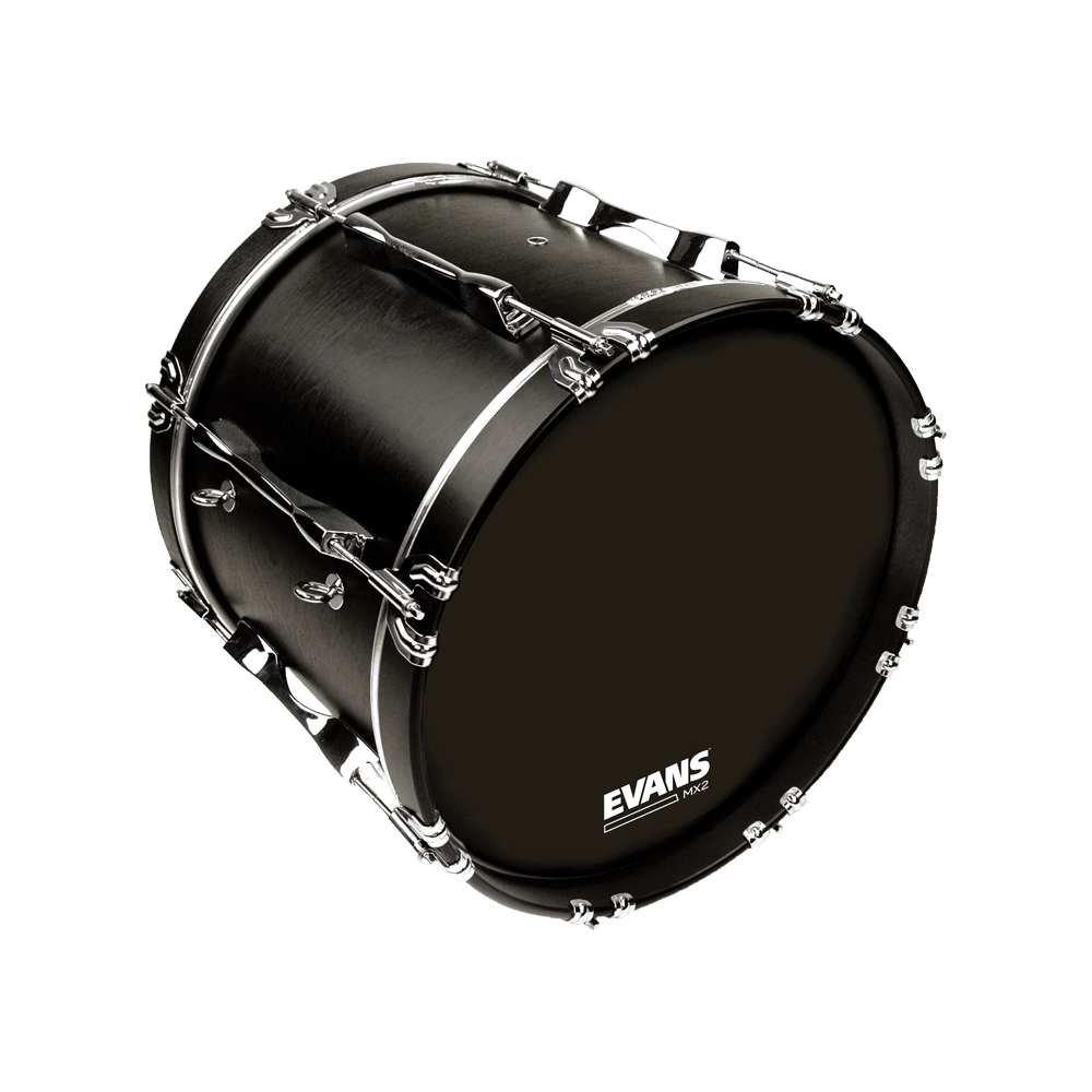 Evans MX2 Black Marching Bass Drum Head, 16 Inch - Image 5