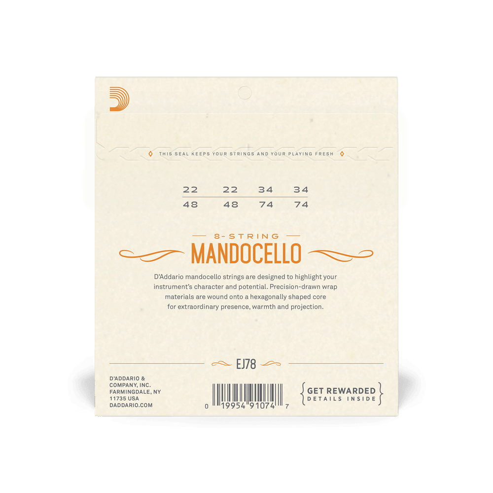 D'Addario J78 Phosphor Bronze Mandocello Strings, 22-74 - Image 5