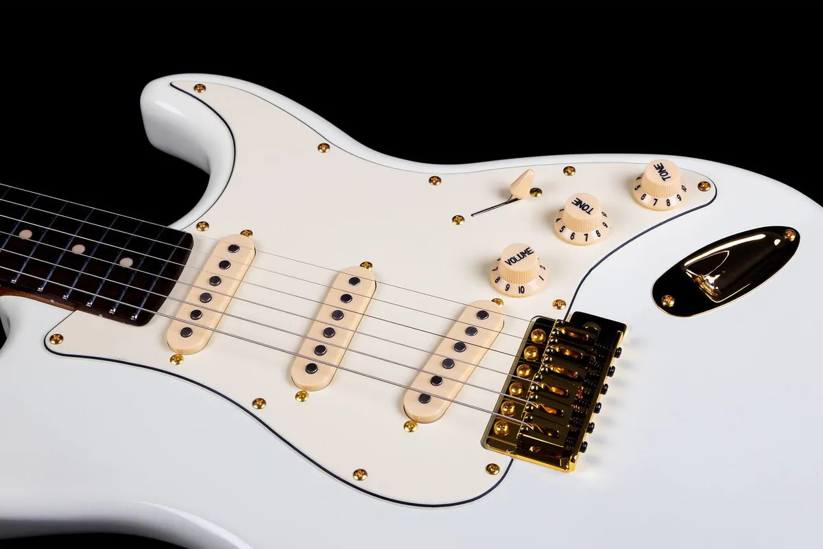 JET JS-380-OW-G Electric Guitar - Olympic White with Gold Hardware - Image 5