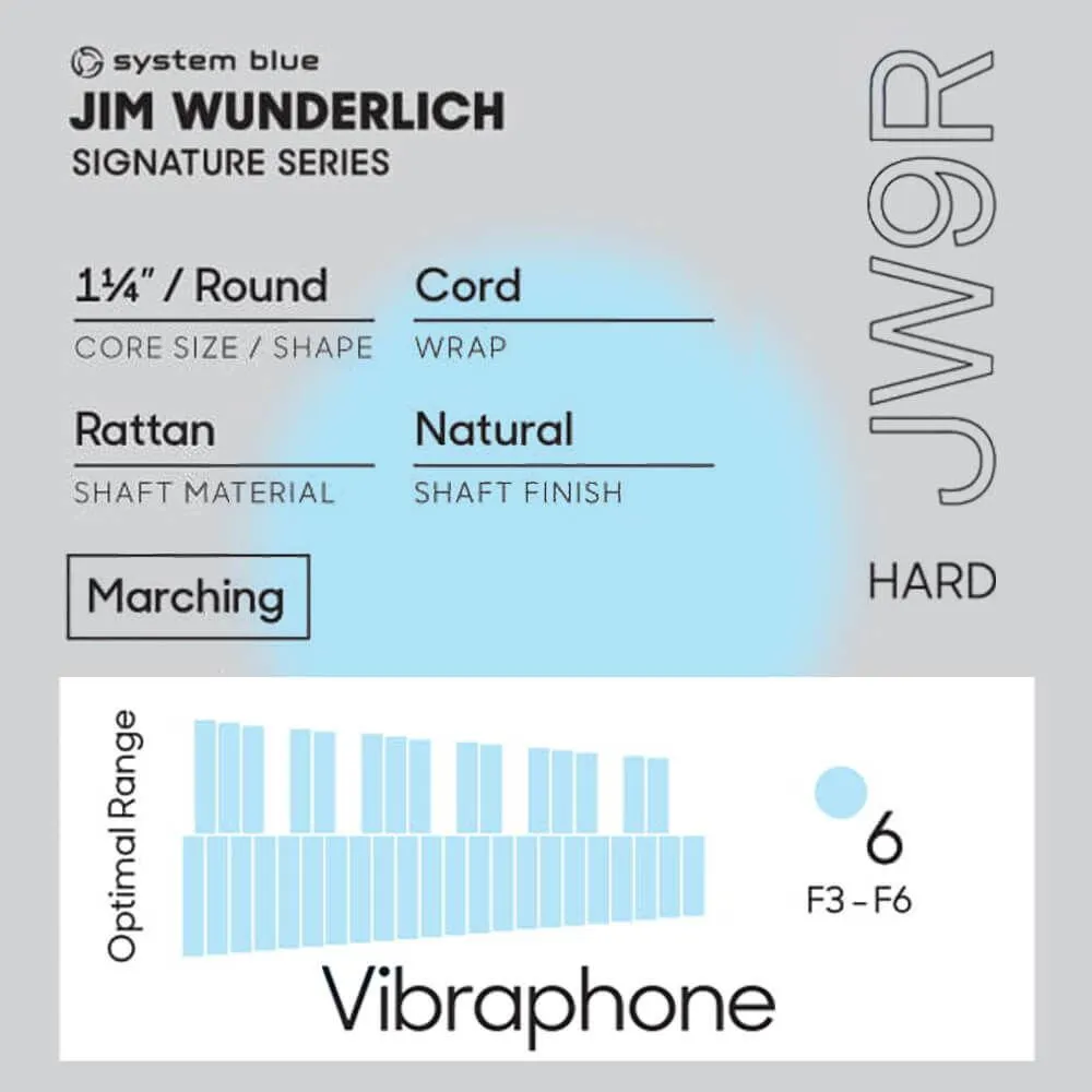 Promark Jim Wunderlich JW9R "System Blue" Hard Vibraphone Mallet - Image 5