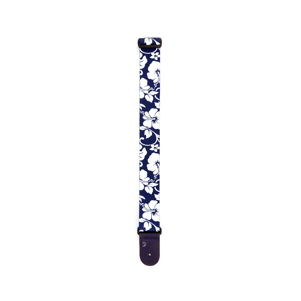 D'Addario Woven Hibiscus Guitar Strap, Blue - Image 5