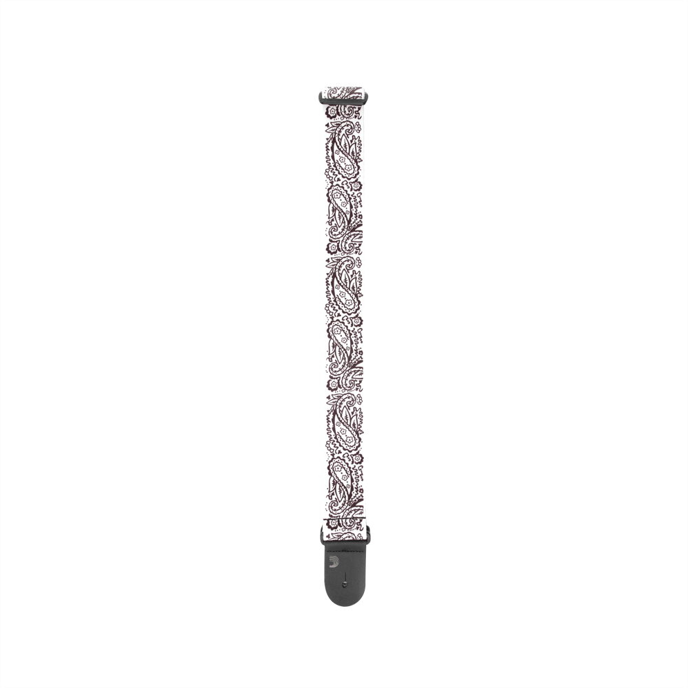 D'Addario Woven Guitar Strap, Paisley, White - Image 5