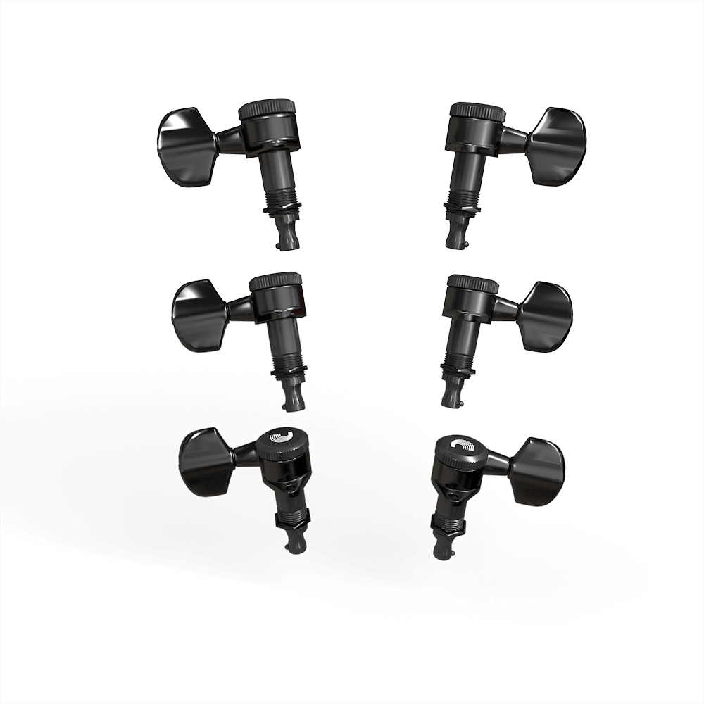 D'Addario Auto-Trim Tuning Machines, 3 + 3 Setup, Black - Image 5