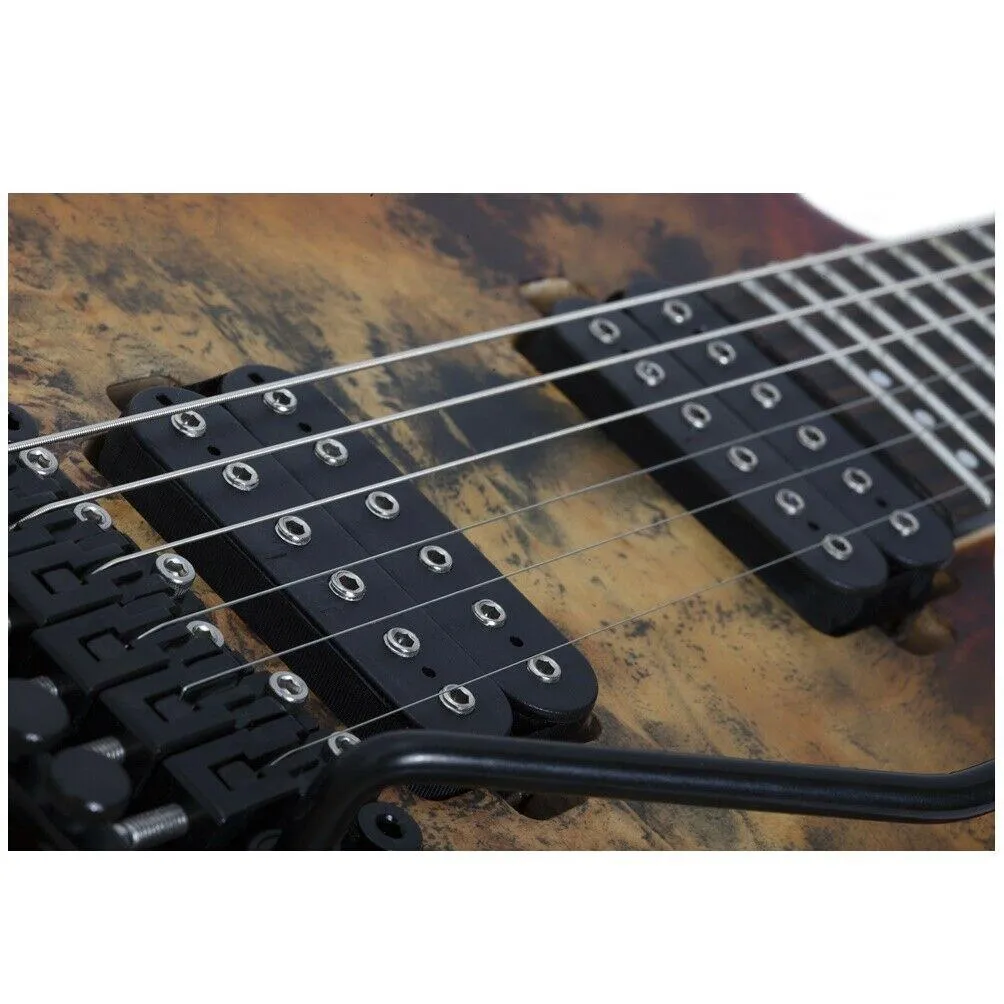 Schecter Reaper-6 Floyd Rose Satin Inferno Burst Electric Guitar Poplar Burl Top - Image 5