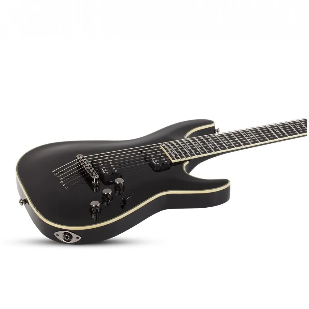 Schecter C-7 Blackjack Electric Guitar - Black Gloss 7-String - Image 5