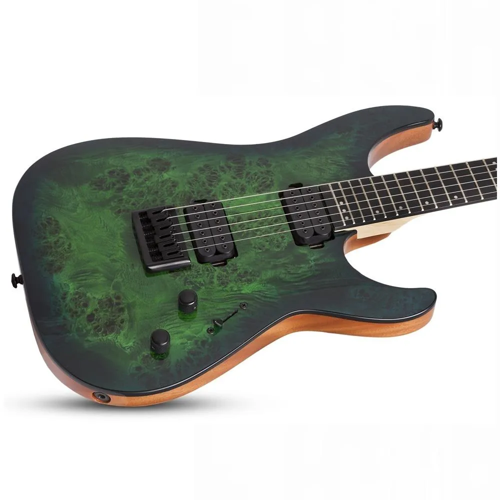 Schecter C-6 Pro Electric Guitar - Aqua Burst - BURL TOP, COIL SPLIT TAP - Image 5