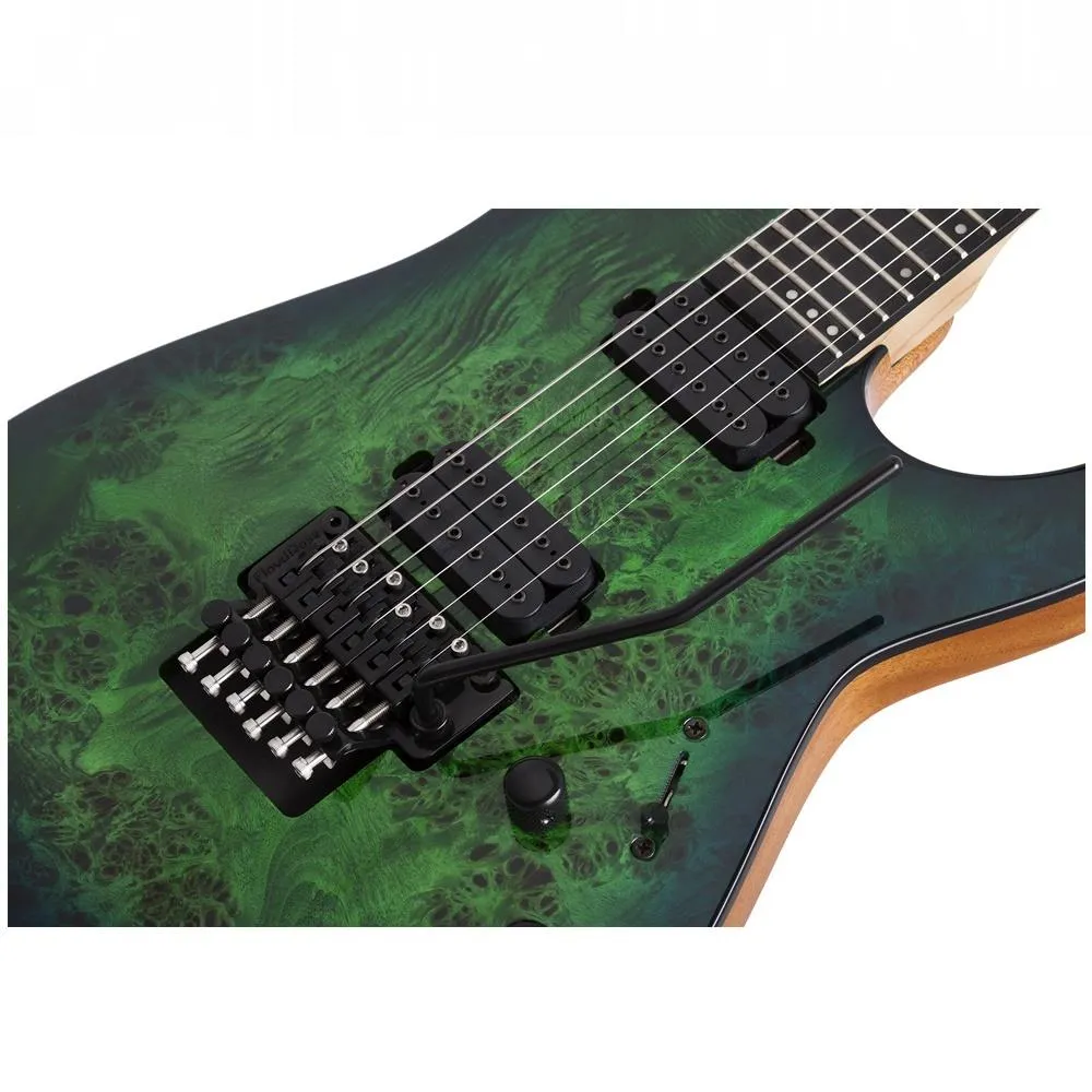 Schecter C-6 Pro Floyd Rose Electric Guitar Aqua Burst - Image 5