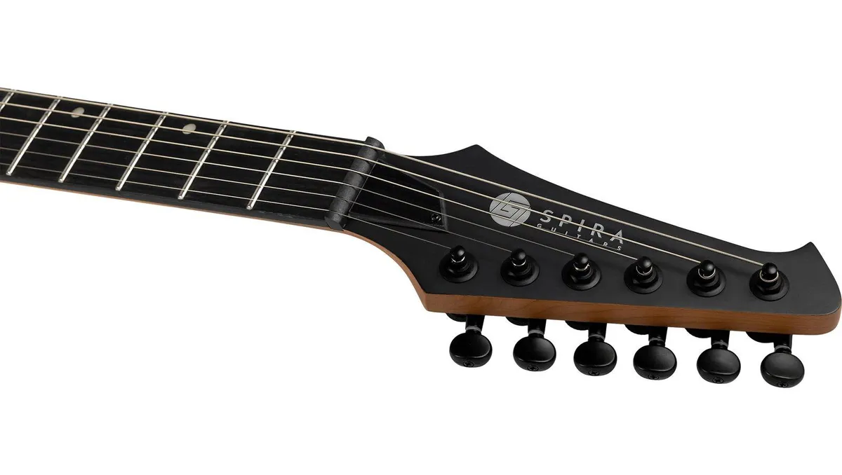 Spira Guitars T-400 MBK BAR 27"-Scale Baritone Electric Guitar - Satin Black - Image 5