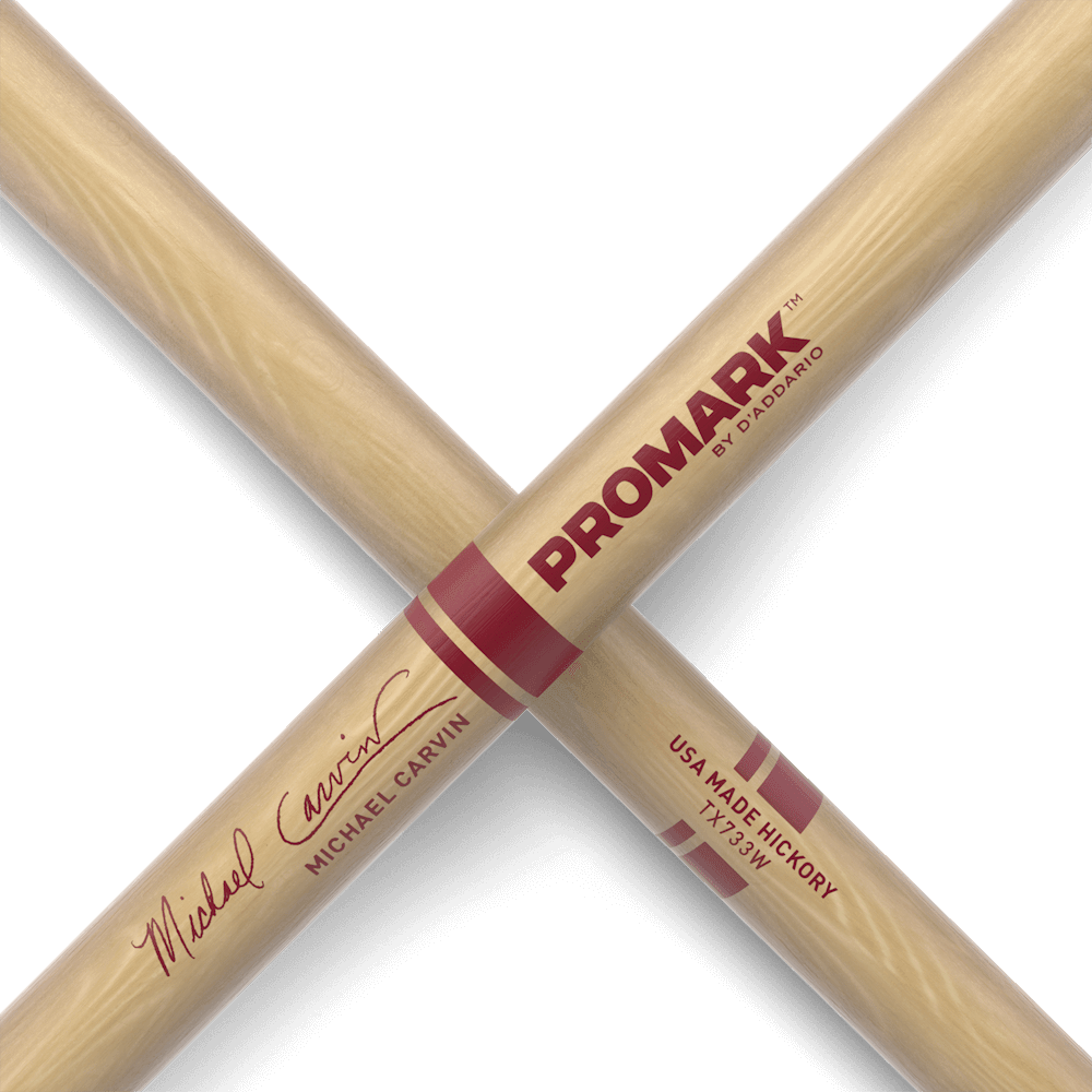 Promark Hickory 733 Michael Carvin Wood Tip drumstick - Image 5