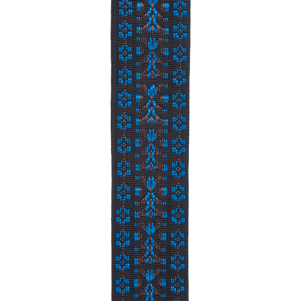 D'Addario Woven Guitar Strap, Hootenanny, Blue/Black - Image 6