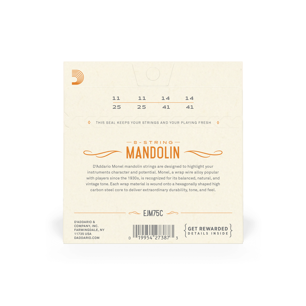 D'Addario EJM75C Monel Mandolin Strings, Medium Plus, 11-41 - Image 6