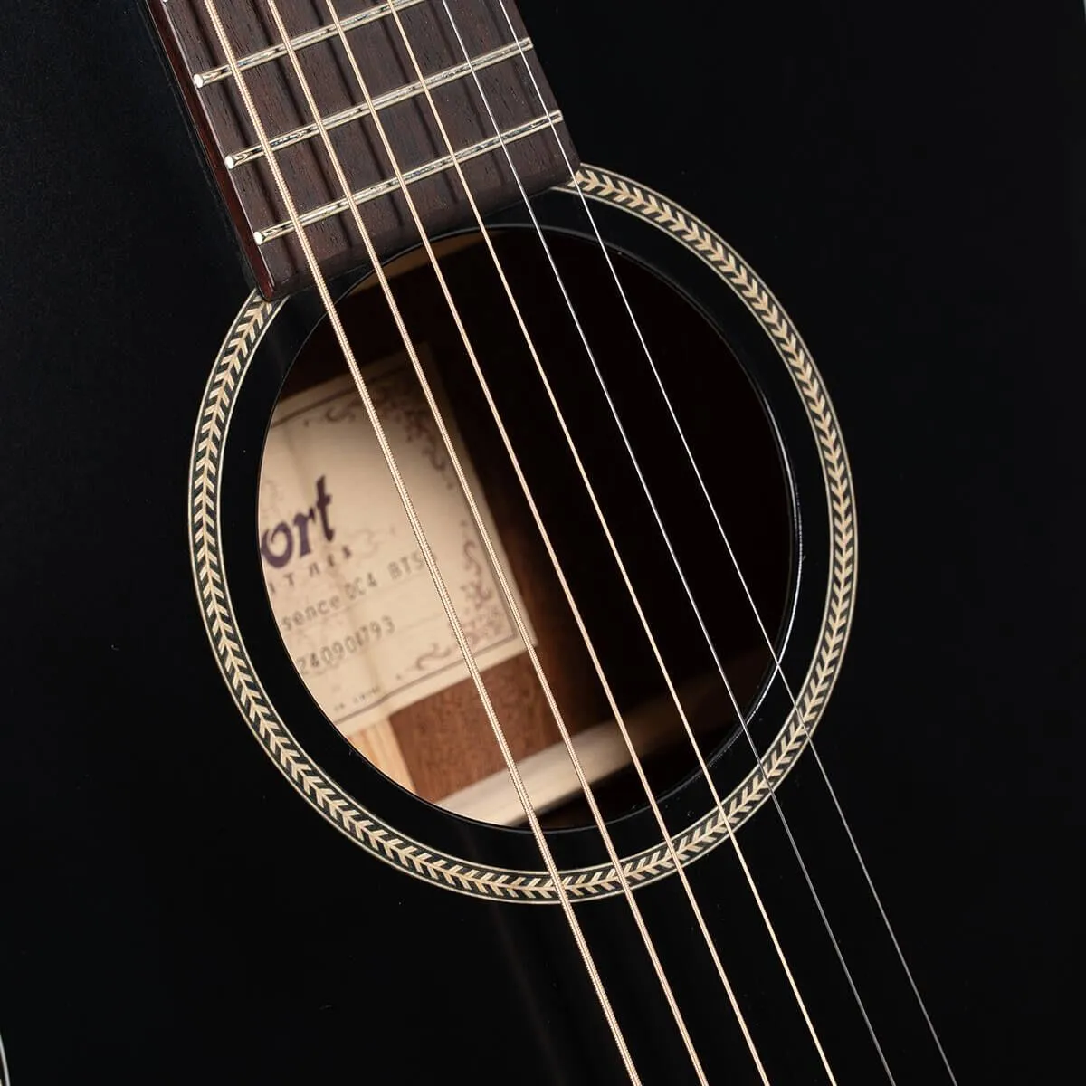 Cort ESSENCE OC4-BTSG Acoustic / Electric Guitar - Fishman Pickup - Black - Image 6