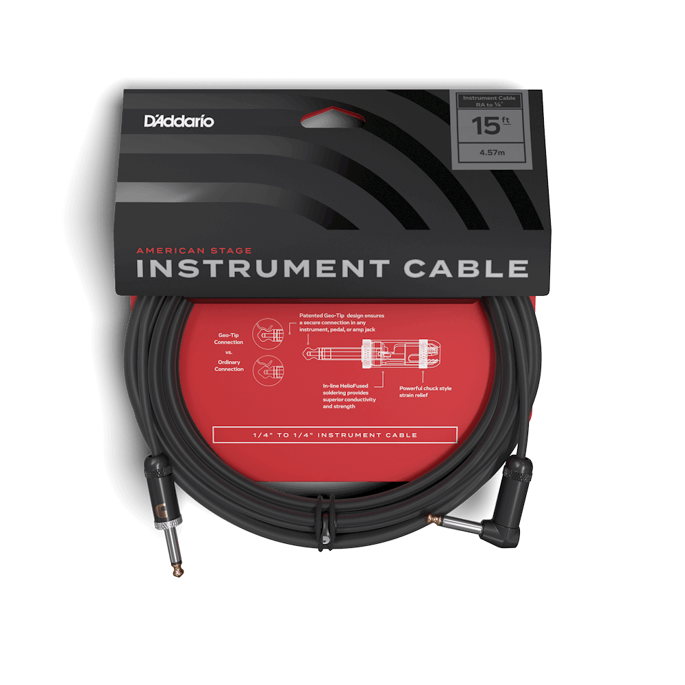 D'Addario American Stage Instrument Cable, Right to Straight, 15 feet - Image 6