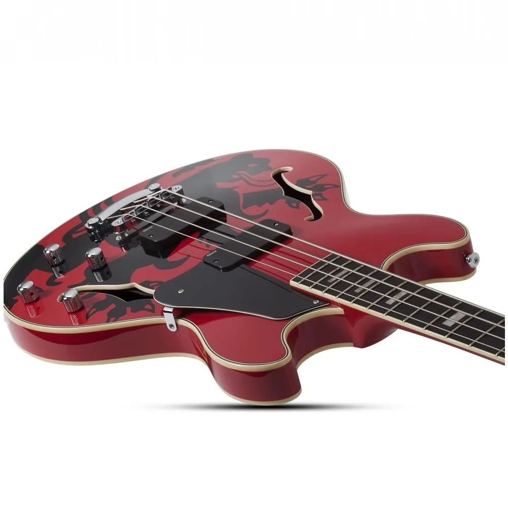 Schecter Simon Gallup Signature 4 String Corsair Hollowbody Bass Guitar - Image 6