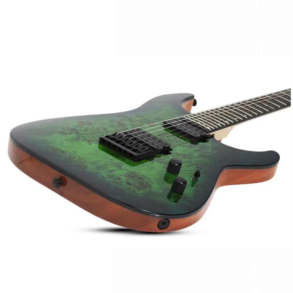 Schecter C-6 Pro Electric Guitar - Aqua Burst - BURL TOP, COIL SPLIT TAP - Image 6
