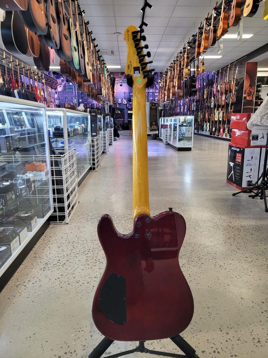 Sqoe SETL-600 Electric Guitar - Transparent natural wood color - Image 6