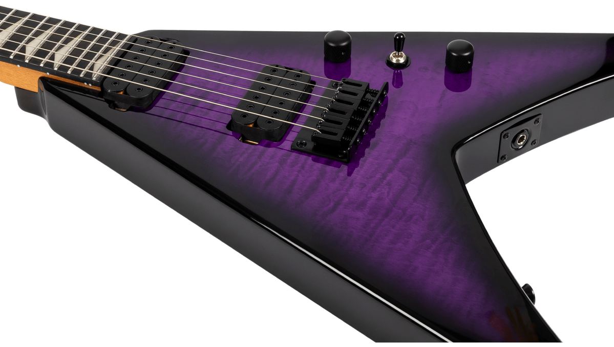 Spira v-500-TPP-E Electric Guitar - Trans Purple - Ebony Fretboard - Image 6