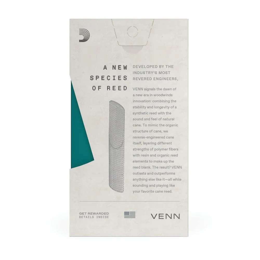 D'Addario VENN Bb Clarinet Reed, Strength 3.5 - Image 6