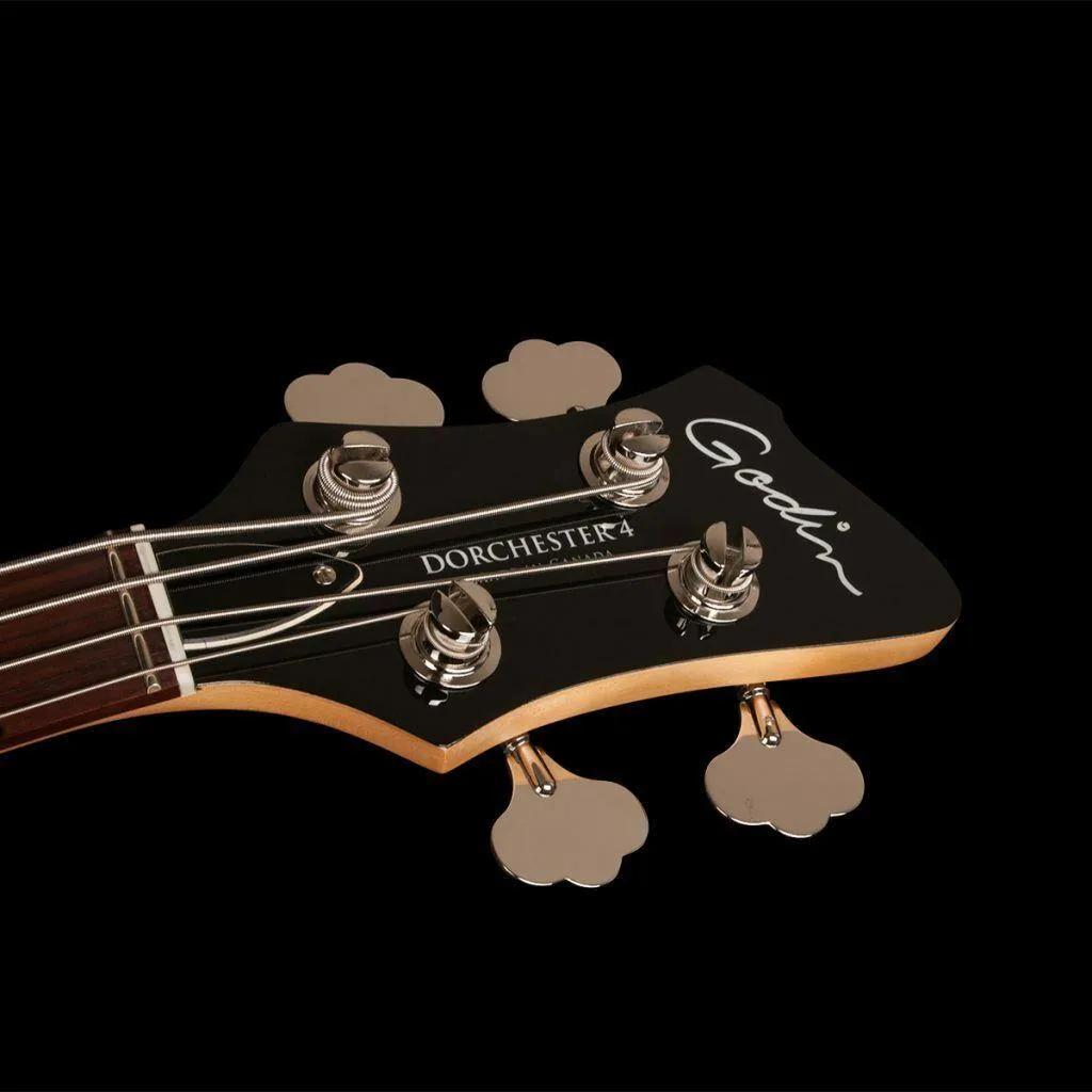 Godin Dorchester 4 String Solid Body Electric Bass Guitar Black RN With Gig Bag - Image 7