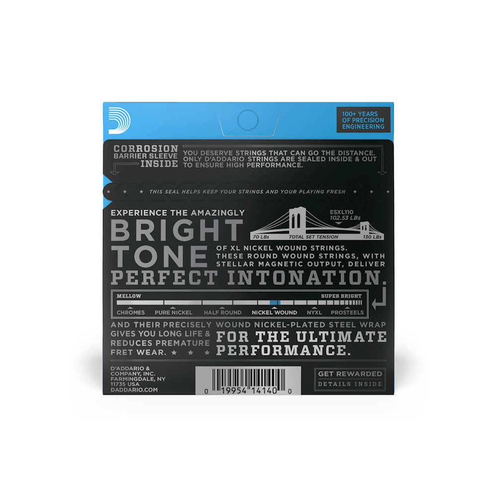 D'Addario ESXL110 Nickel Wound Electric Guitar Strings, Regular Light, Double Ball End, 10-46 - Image 7