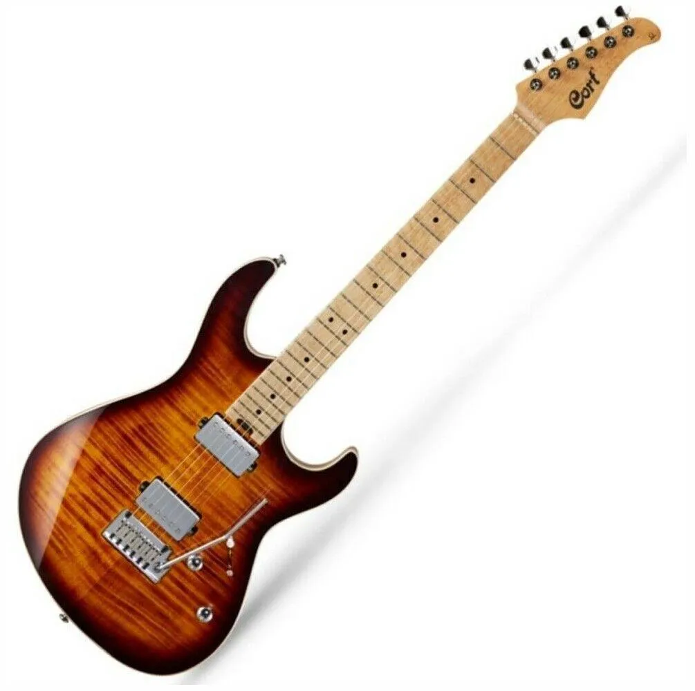 Cort G290 Fat Electric Guitar AVB Antique Vintage Burst with Hard Case - Image 7