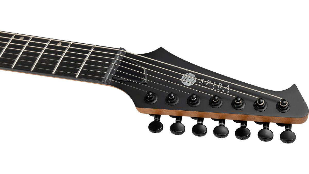 Spira S-457-TRD 7-String Electric Guitar - Trans Red - Flame Maple Top - Image 7