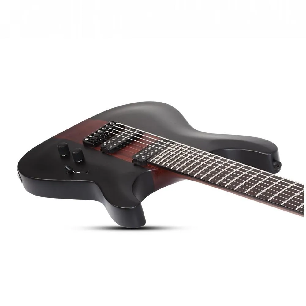 Schecter C-7 Multi-scale Rob Scallon 7-String Electric Guitar - Satin Dark Roast - Image 7