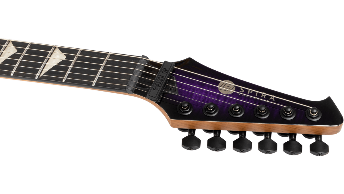 Spira v-500-TPP-E Electric Guitar - Trans Purple - Ebony Fretboard - Image 7