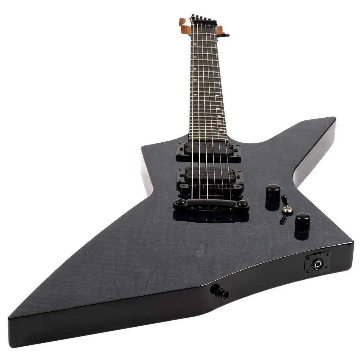 Spira Guitars X-500 TBK Ebony Fretboard Electric Guitar - Transparent Black - Image 7