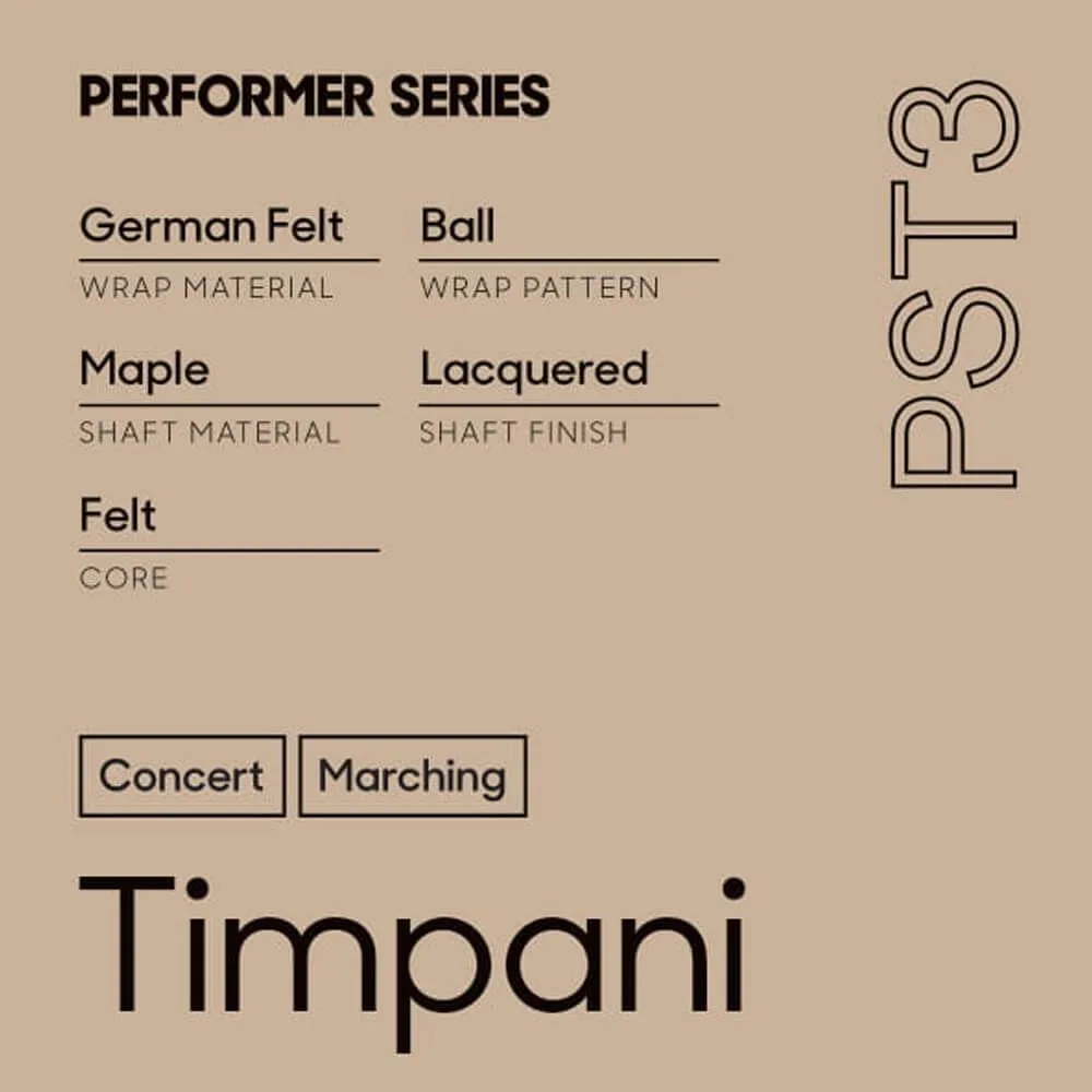 Promark Performer Series PST3 Medium/General Maple Timpani Mallet - Image 8