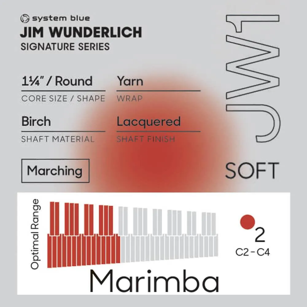 Promark Jim Wunderlich JW1 "System Blue" Soft Marimba Mallet - Image 9